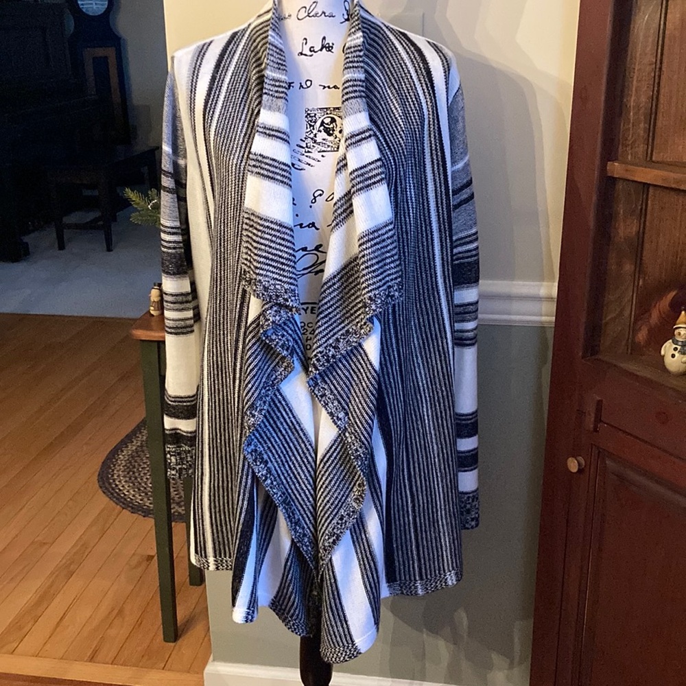United States Sweaters cream and black striped cardigan